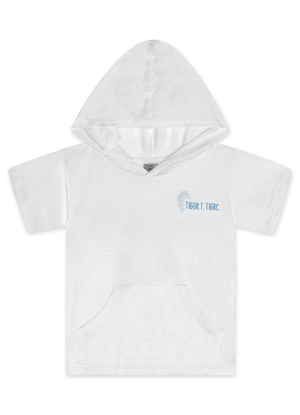 Tigor T Tigre - Camiseta Curta com Capuz Infantil Branco