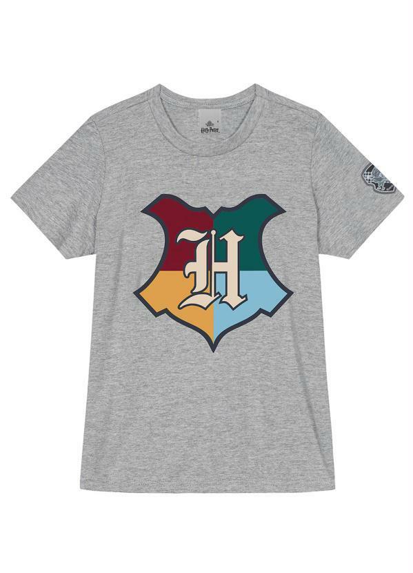Carinhoso - Camiseta Harry Potter Corvinal Meia Malha Cinza
