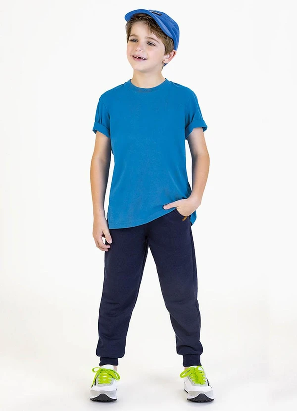 Soft Bonni - Camiseta Infantil em Meia Malha Azul