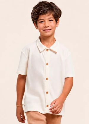 Vida Costeira - Camiseta Infantil Menino Social Lisa em Tricot com - VIDA COSTEIRA
