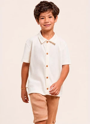 Vida Costeira - Camiseta Infantil Menino Social Lisa em Tricot com - VIDA COSTEIRA