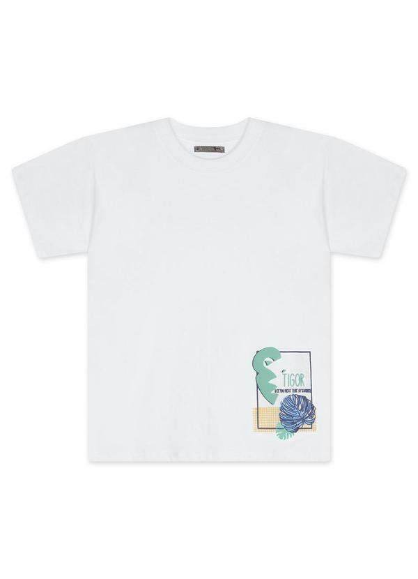 Tigor T Tigre - Camiseta Manga Curta Bebê Masculina Branco