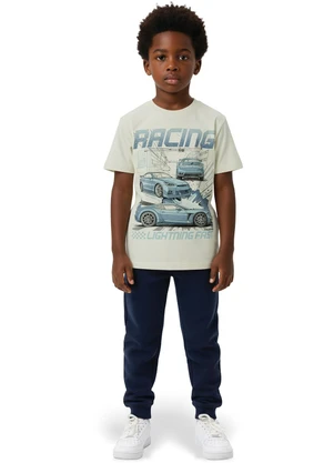 Malwee Kids - Camiseta Racing Off White - MALWEE KIDS