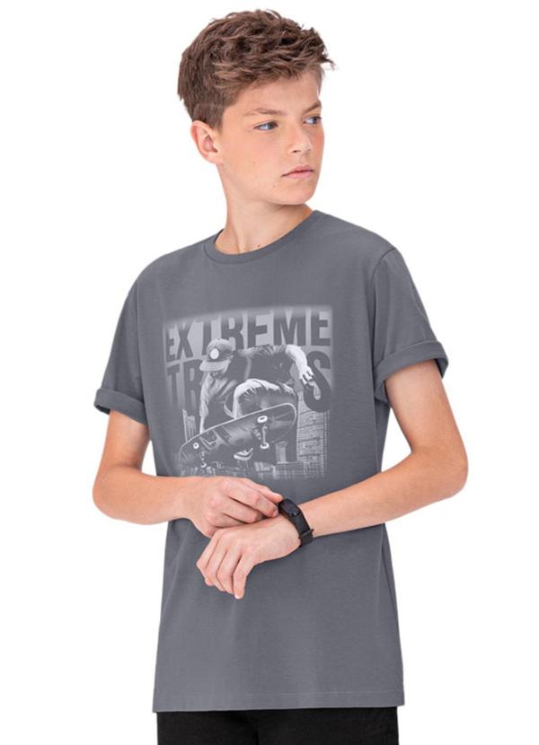 Lemon - Camiseta Teen Menino Cinza