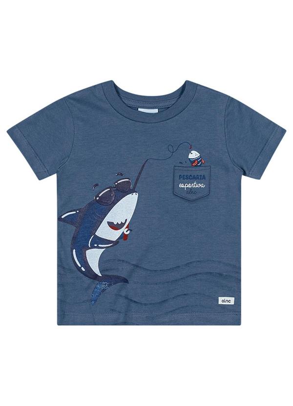Alenice - Camiseta Tubarãozinho Menino Azul