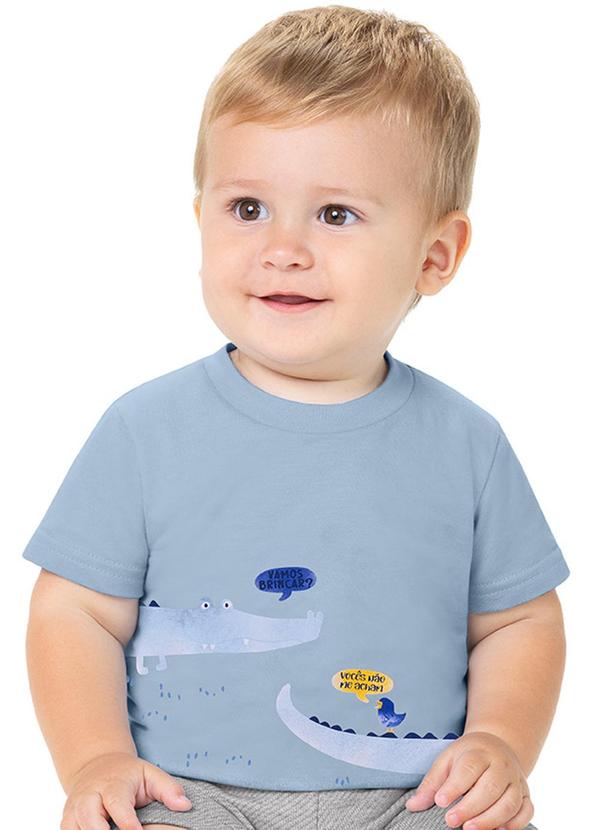Alenice - Camiseta Vamos Brincar Menino Azul