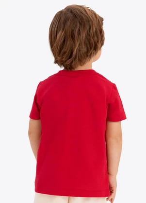 Rovi Kids - Camiseta Verão Menino em Meia Malha Vermelho - ROVI KIDS
