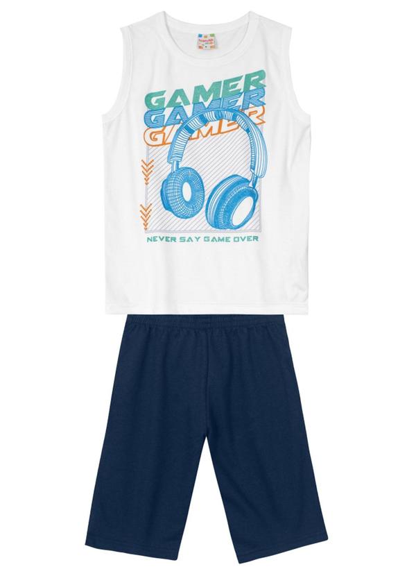 Brandili - Conjunto Infantil Menino com Regata Branco