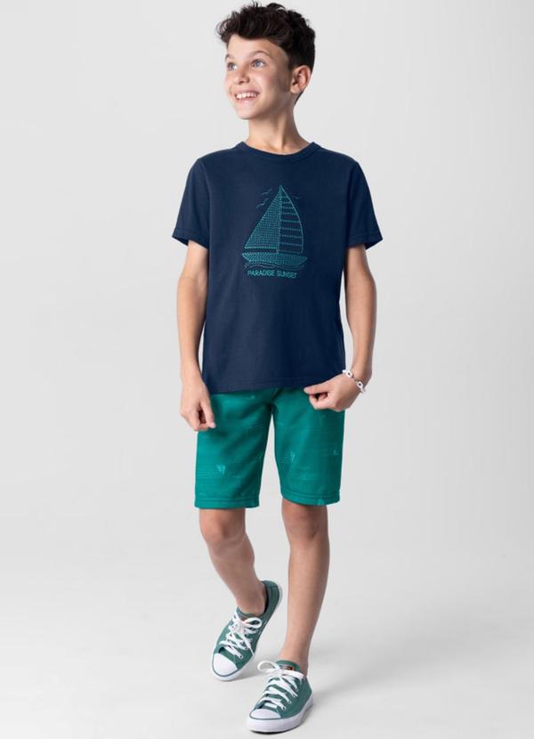 Brandili - Conjunto Menino com Camiseta e Bermuda Azul 1