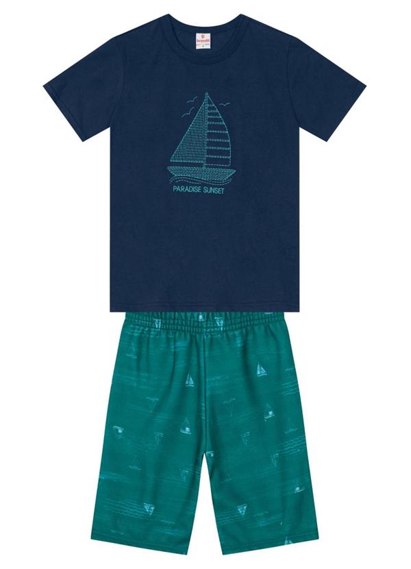 Brandili - Conjunto Menino com Camiseta e Bermuda Azul 2