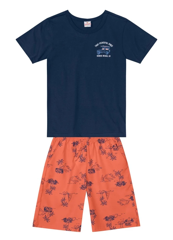 Brandili - Conjunto Menino com Camiseta e Bermuda Azul 1