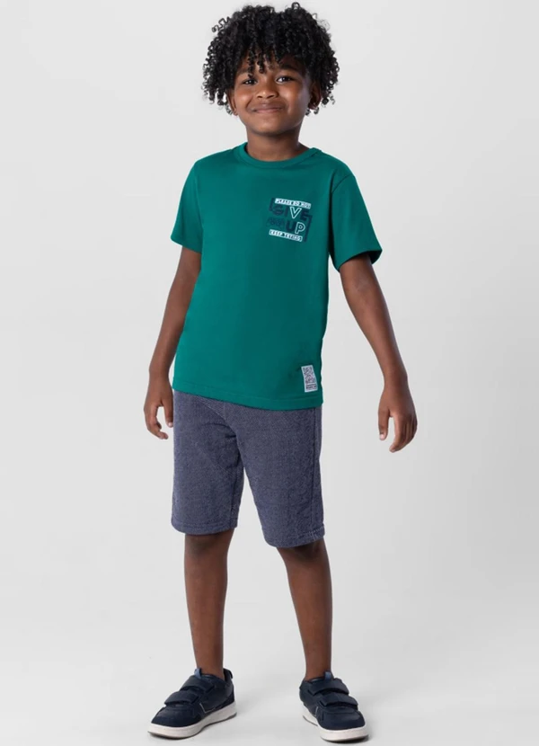 Brandili - Conjunto Menino com Camiseta e Bermuda Verde