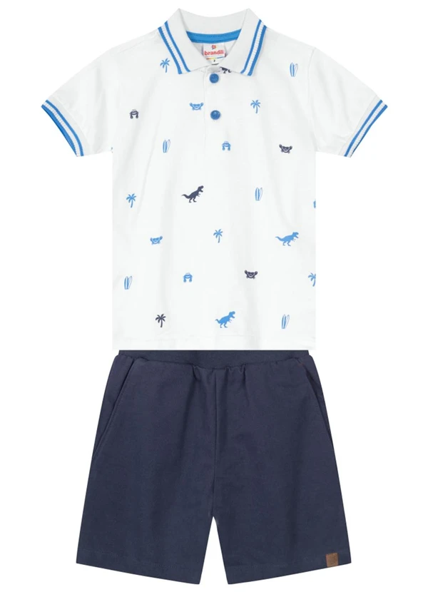 Brandili - Conjunto Menino com Polo e Bermuda Branco 2