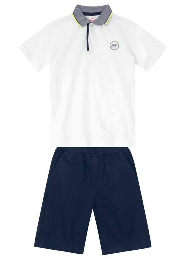 Brandili - Conjunto Menino com Polo e Bermuda Branco 2