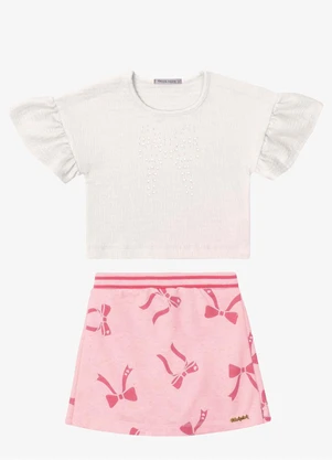 Trick Nick - Conjunto Verão Menina Curto Estampado Rosa - TRICK NICK