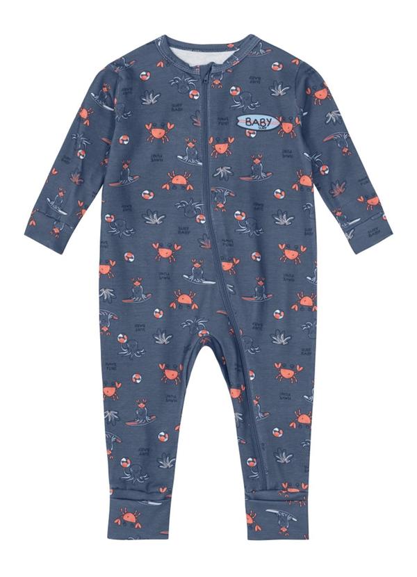 Brandili Baby - Macacão Bebê Menino Estampado Baby Azul