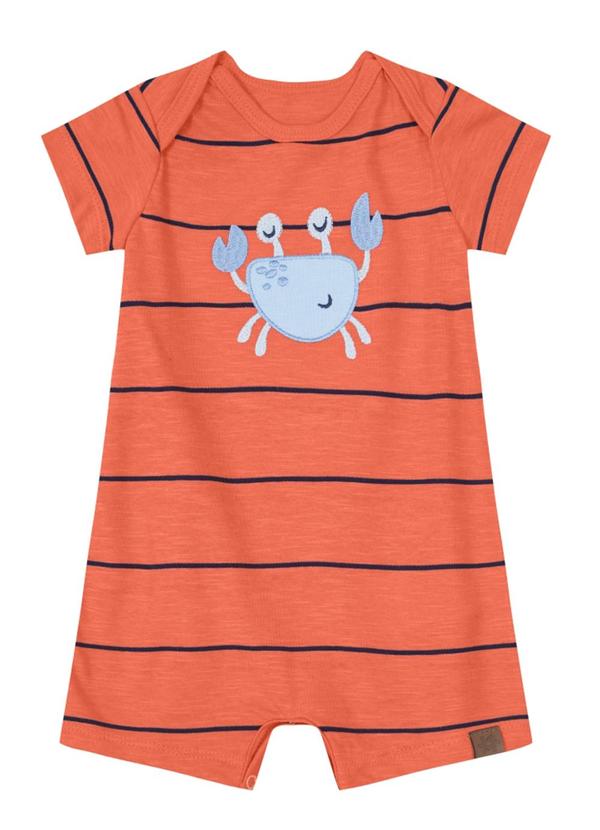 Brandili Baby - Macaquinho Bebê Menino em Malha Baby Laranja