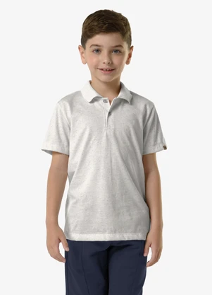 Trick Nick - Polo Infantil Masculino Meia Malha Bege - TRICK NICK