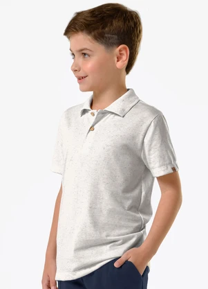 Trick Nick - Polo Infantil Masculino Meia Malha Bege - TRICK NICK