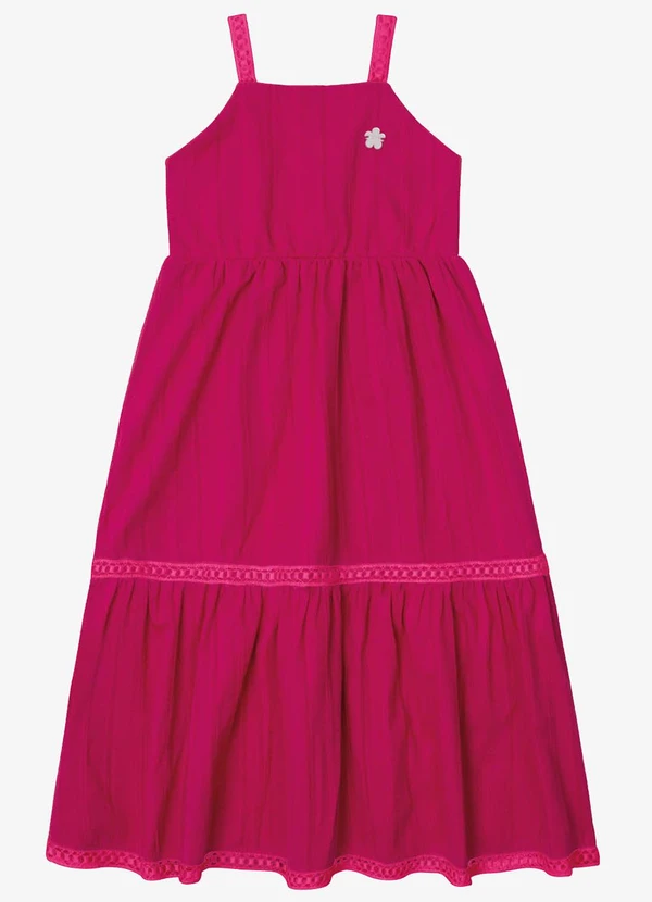 Trick Nick - Vestido Infantil Tricoline Listrado Rosa