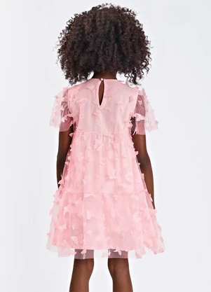 Trick Nick - Vestido Verão Menina Midi com Plaquinha Rosa - TRICK NICK