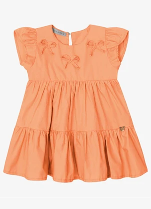Trick Nick - Vestido Verão Menina Midi Manga Tulipa Laranja - TRICK NICK