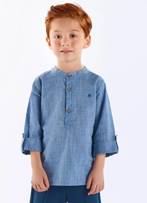 Up Baby - Bata Infantil Masculina Algodão Azul - UP BABY