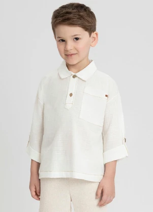 Bata Infantil Menino com Bolso Up Baby Branco - UP BABY