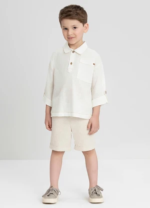 Bata Infantil Menino com Bolso Up Baby Branco - UP BABY