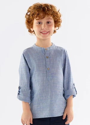 Up Baby - Bata Infantil para Menino em Algodão Azul - UP BABY