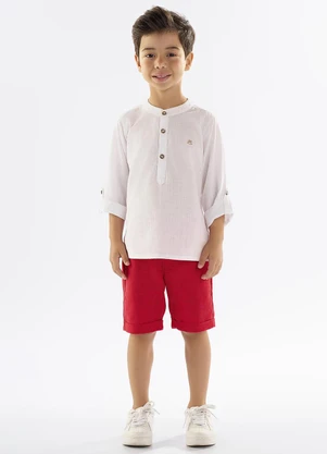 Up Baby - Bata para Menino em Algodão Branco - UP BABY