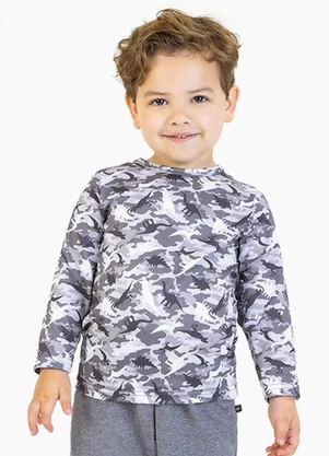 Soft Bonni - Blusa em Malha Lixada Sublimada Cinza - SOFT BONNI