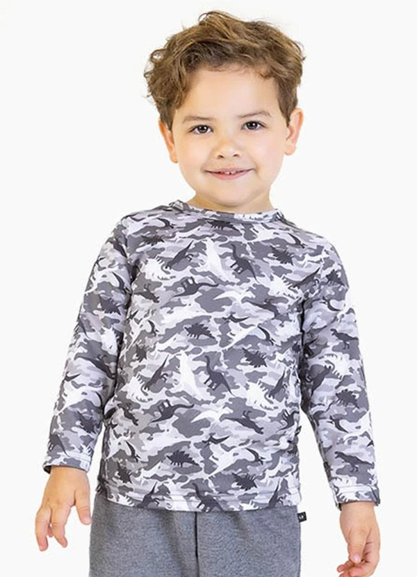 Soft Bonni - Blusa em Malha Lixada Sublimada Cinza