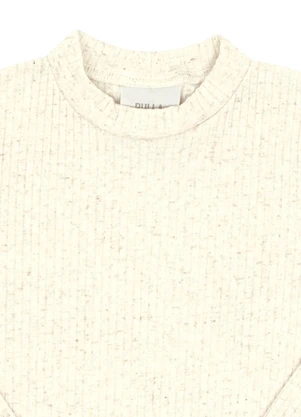 Pulla Bulla - Blusa Primeiros Passos Malha Canelada Natural - PULLA BULLA