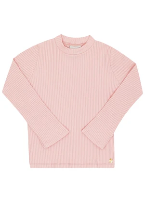 Pulla Bulla - Blusa Primeiros Passos Malha Canelada Rosa - PULLA BULLA