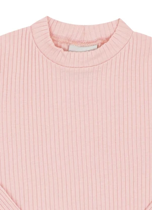 Pulla Bulla - Blusa Primeiros Passos Malha Canelada Rosa - PULLA BULLA