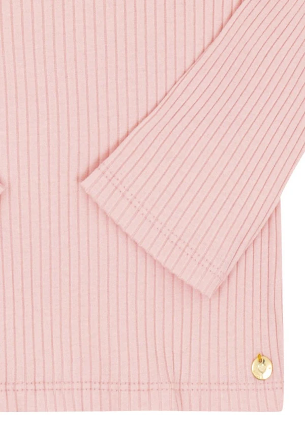 Pulla Bulla - Blusa Primeiros Passos Malha Canelada Rosa 3