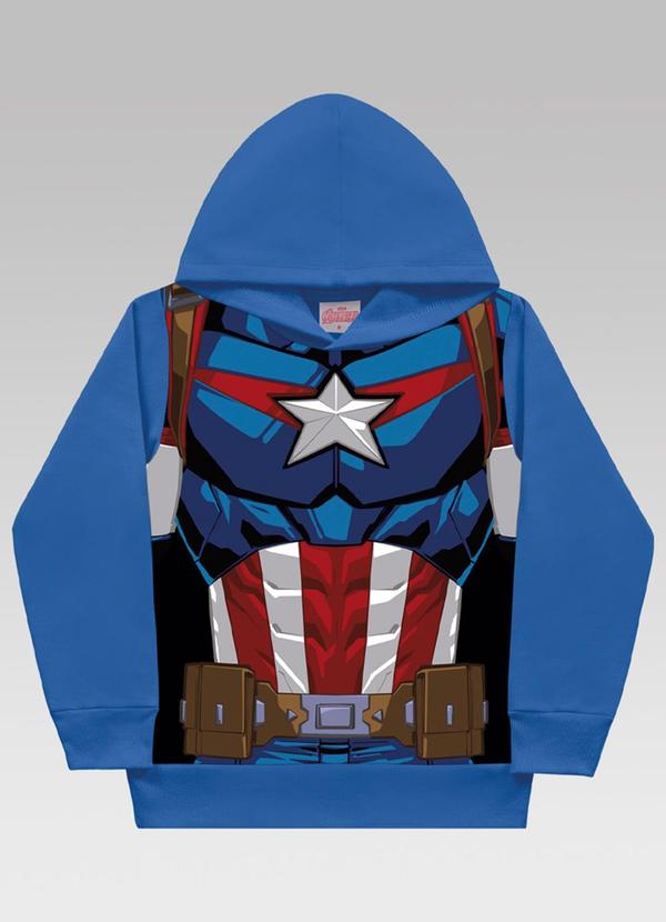 Fakini Kids - Blusão com Capuz Avengers Disney Azul