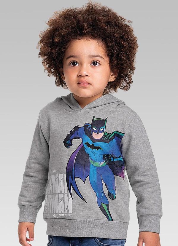 Batman - Blusão com Capuz Batman Warner Cinza