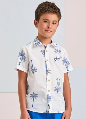 Youccie - Camisa Branca com Coqueiros Off White - YOUCCIE