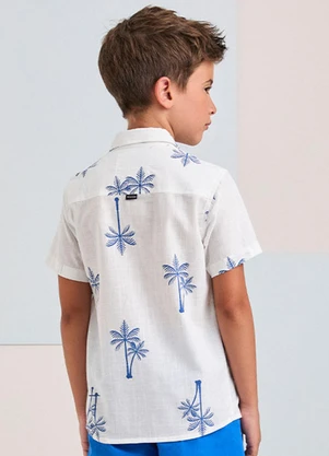 Youccie - Camisa Branca com Coqueiros Off White - YOUCCIE