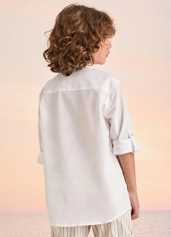 Youccie - Camisa Branca Gola Mandarim Off White 2