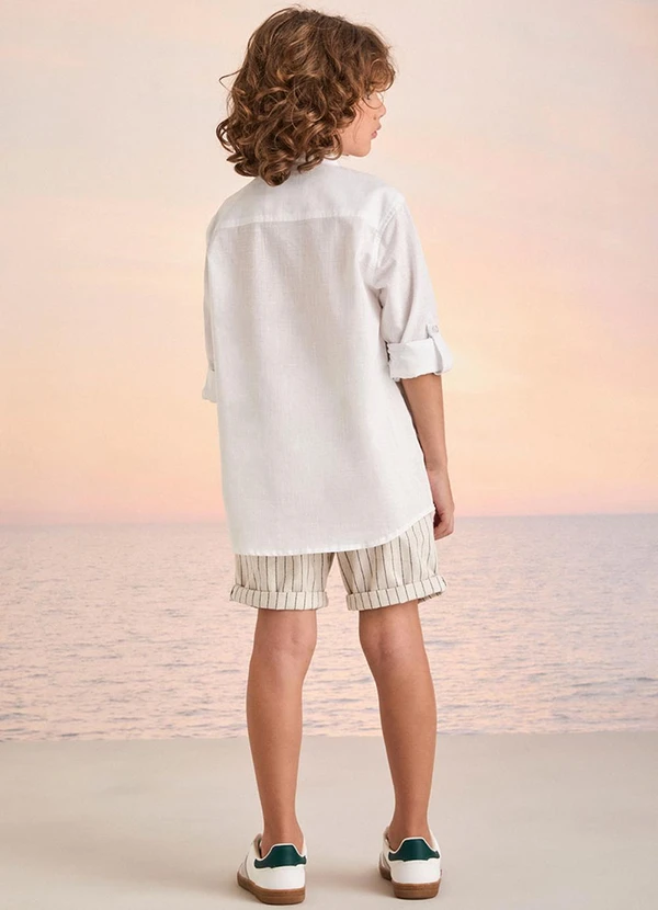 Youccie - Camisa Branca Gola Mandarim Off White 4