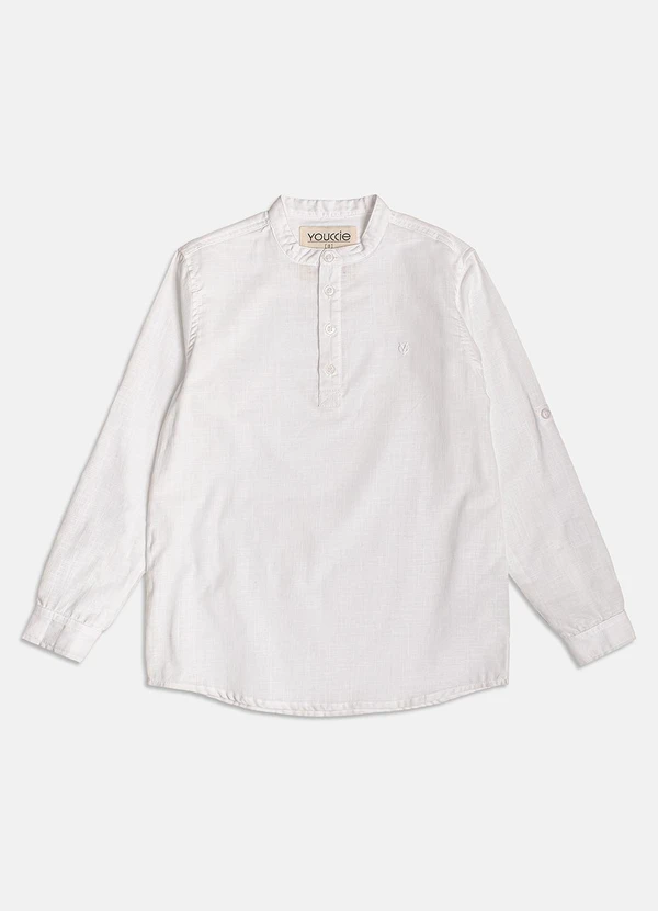 Youccie - Camisa Branca Gola Mandarim Off White 5