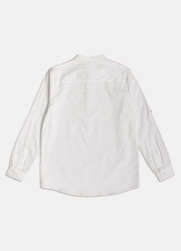 Youccie - Camisa Branca Gola Mandarim Off White 6