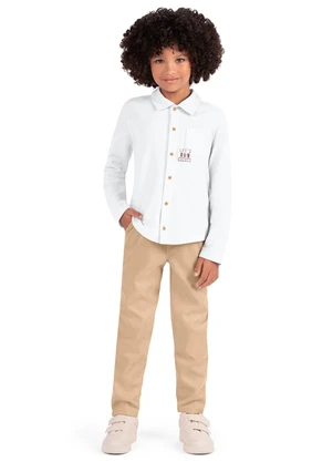 Outlet - Camisa Casual Menino Branco - OUTLET