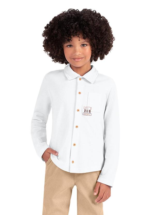 Alenice - Camisa Casual Menino Branco