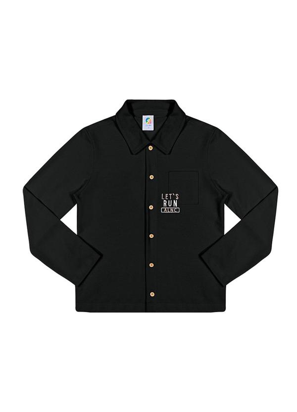 Alenice - Camisa Casual Menino Preto