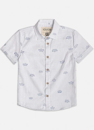 Youccie - Camisa com Estampa de Barquinhos Off White - YOUCCIE