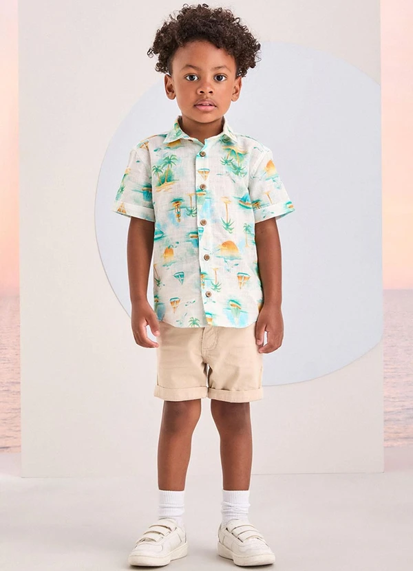 Youccie - Camisa com Estampa Tropical Off White 3